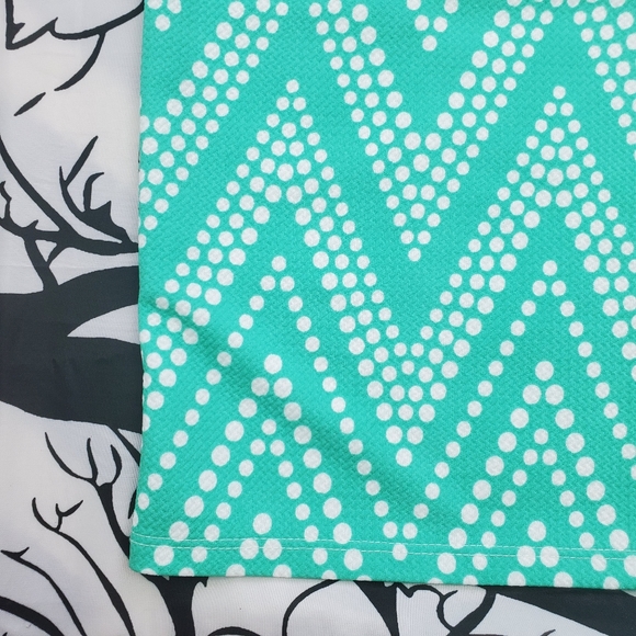 4/$25 LuLaRoe Cassie Skirt Teal & White Chevron M - Picture 2 of 7